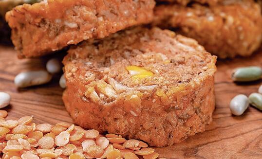 Small tasty vegan and vegetarian burgers made from fresh vegetables and dried legumes and beans