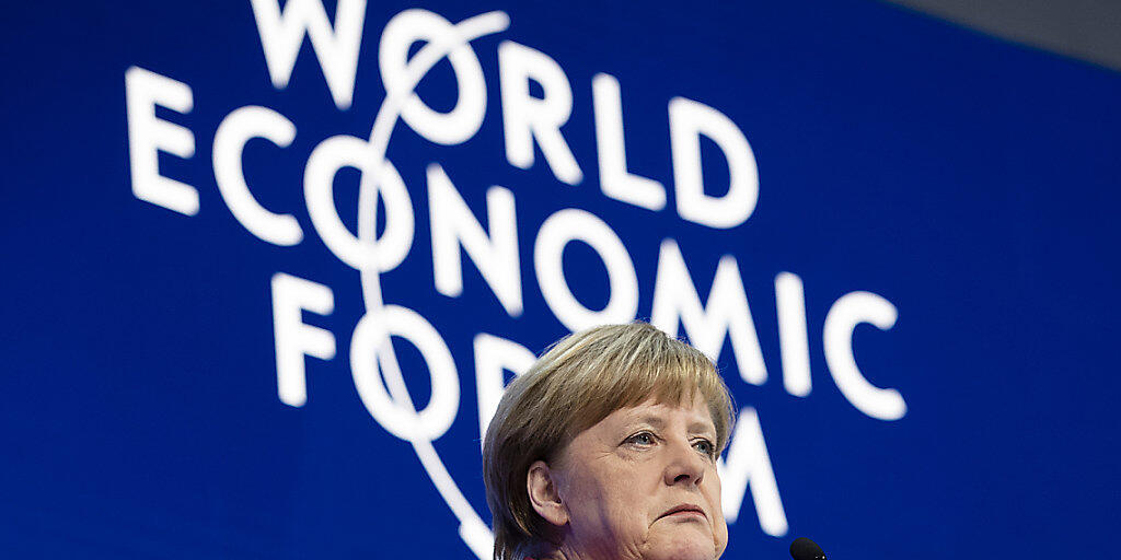 Die deutsche Bundeskanzlerin Angela Merkel spricht am Mittwoch am WEF in Davos.