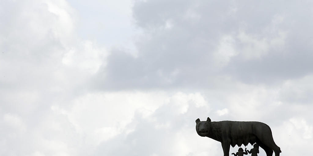 Der Sage nach wurde Rom von den ausgesetzten Brüdern Romulus und Remus gegründet, die von einer Wölfin gesäugt wurden - darauf bezieht sich diese Statue. Nun sind auch echte Wölfe nach Rom zurückgekehrt. (Archiv)
