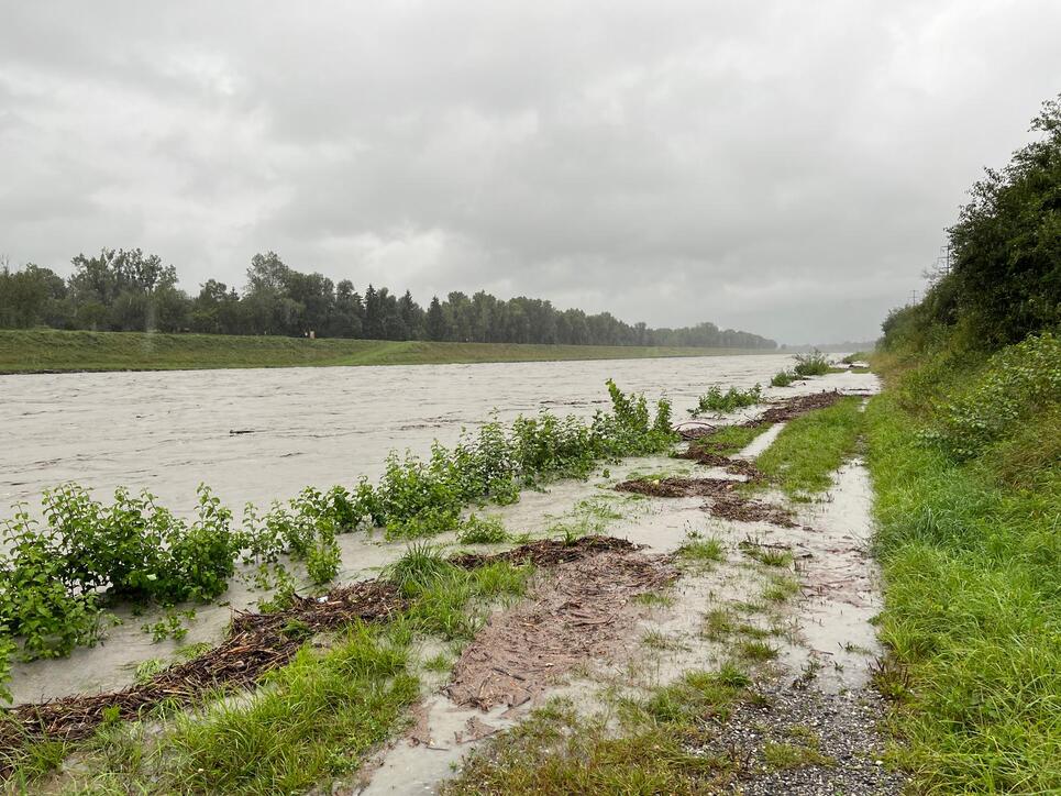 Hochwasser Rhein und Kanal (28.08.2023)
