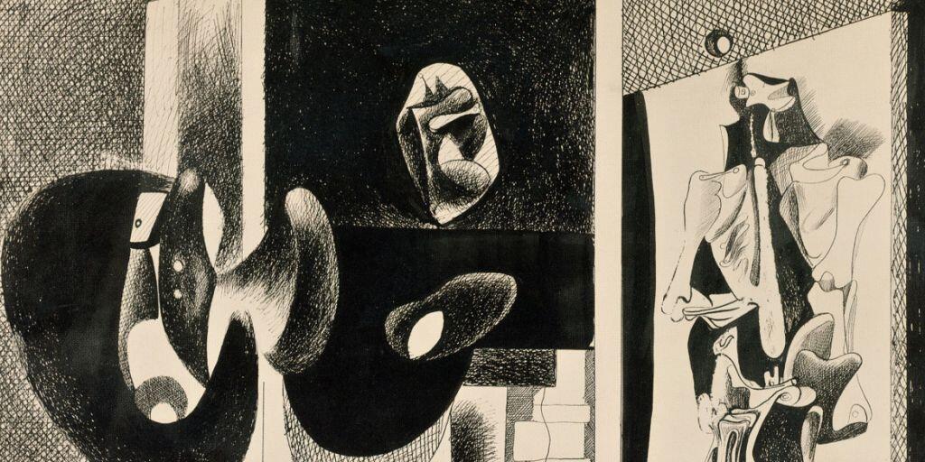 Das Werk "Untitled" (1931-1933) von Arshile Gorky ist Teil der Ausstellung "Picasso-Gorky-Warhol" im Kunsthaus Zürich. Sie dauert vom 20. September 2019 bis 5. Januar 2020.