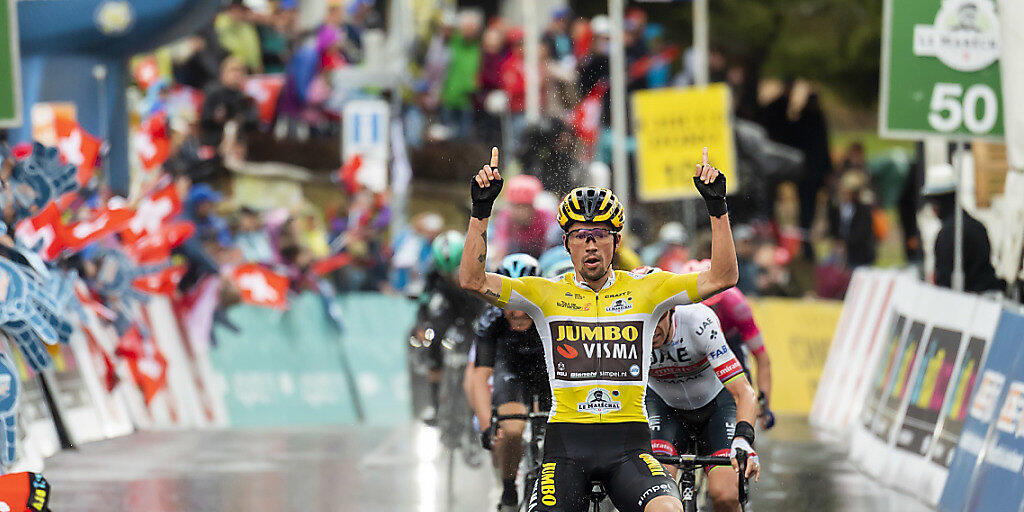 Leader Primoz Roglic gewinnt im Regen die verkürzte 4. Etappe der Tour de Romandie, die mit einer Bergankunft im Wallis zu Ende ging