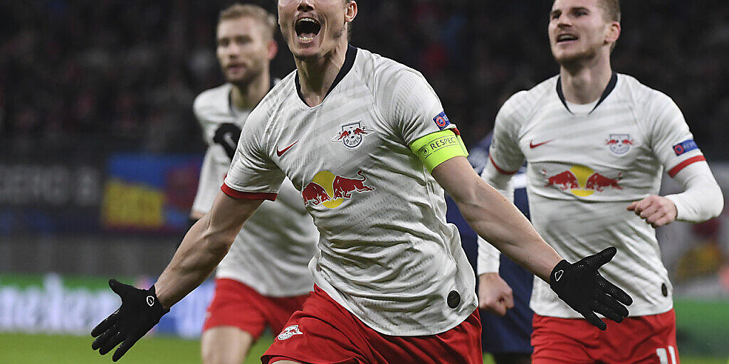 Marcel Sabitzer schiesst für Leipzig Vorjahresfinalist Tottenham ab