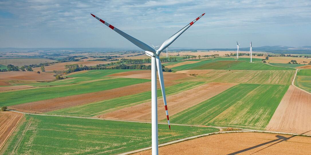 Aerial view on the windmills