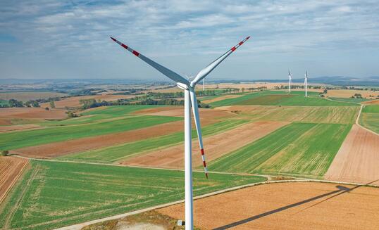 Aerial view on the windmills