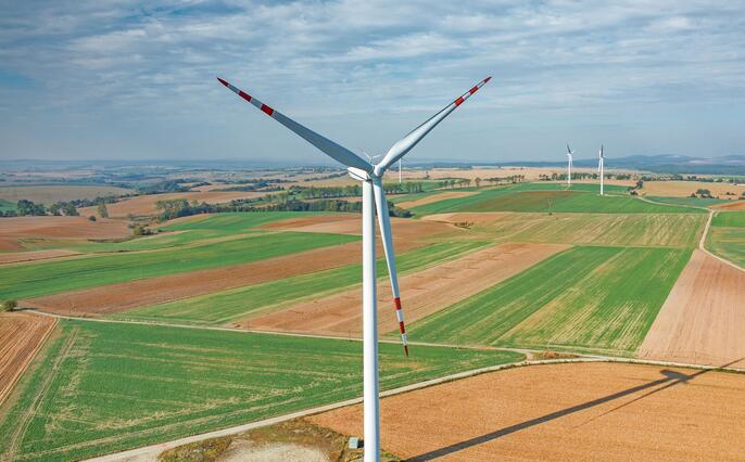 Aerial view on the windmills