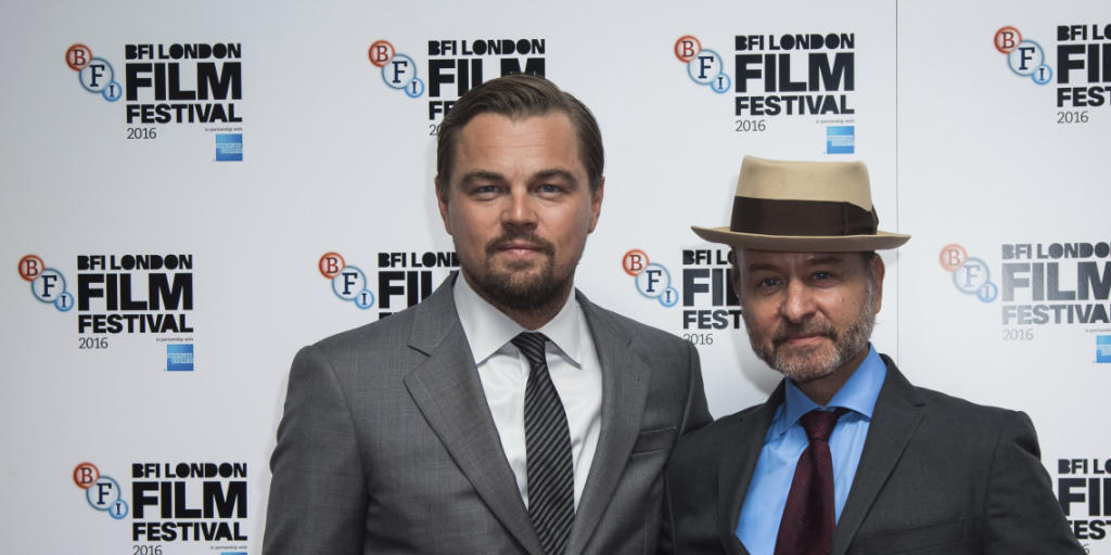 Gemeinsam für den Umweltschutz: Schauspieler Leonardo DiCaprio und Regisseur Fisher Stevens präsentieren ihren Dokumentarfilm "Before the Flood" in London.