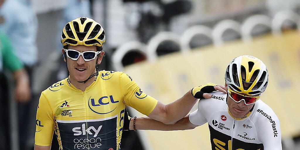 Ende einer Ära: 2019 wird das letzte Jahr des Radsport-Teams Sky mit den Tour-de-France-Siegern Geraint Thomas (li.) und Chris Froome sein