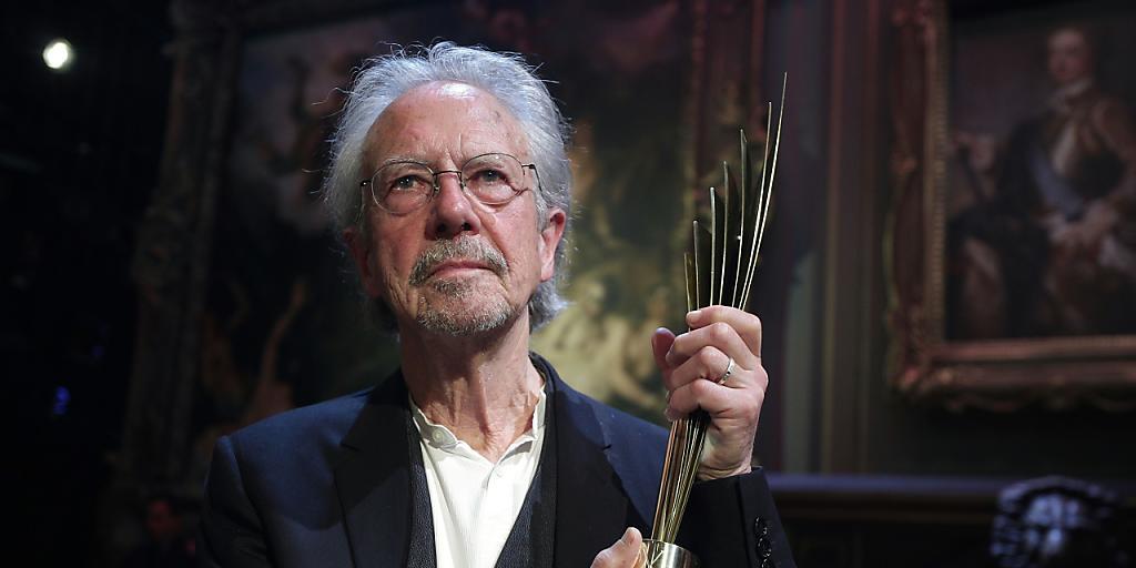 Peter Handke an der Verleihung des Nestroy-Theaterpreises Nestroy in Wien.