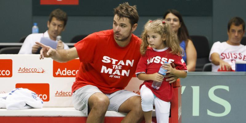 Wawrinka in Genf beim Training mit Tochter Alexia