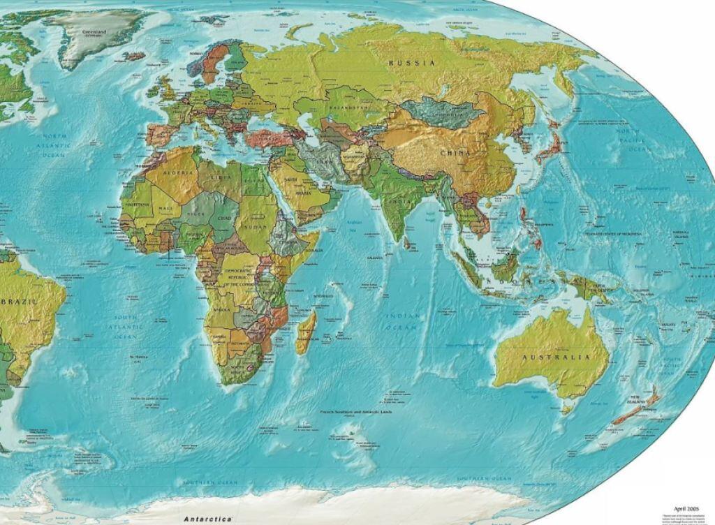 Auf dieser CIA-Weltkarte ist Neuseeland zu sehen, unten rechts neben Australien. Auf dieser CIA-Weltkarte ist Neuseeland zu sehen, unten rechts neben Australien.