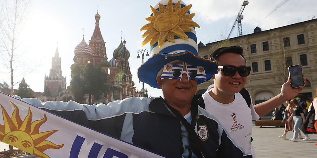 Die Fans aus Uruguay geben sich siegessicher