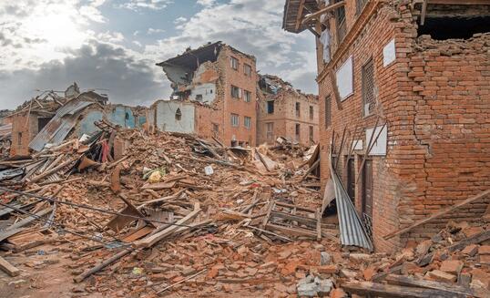 Nepal which was damaged after the major earthquake on 25 April 2015.