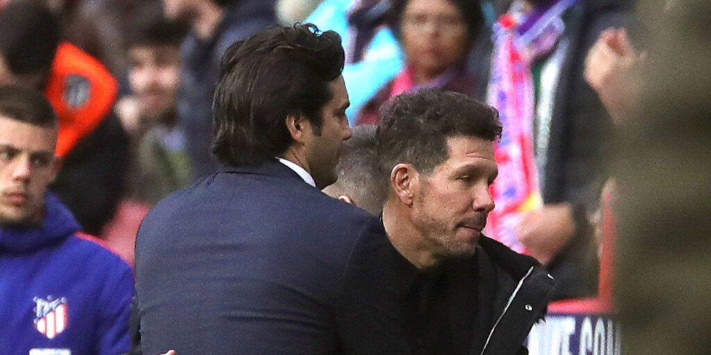 Diego Simeone (rechts) ist bei Atlético Madrid als Trainer längst ein fixer Wert