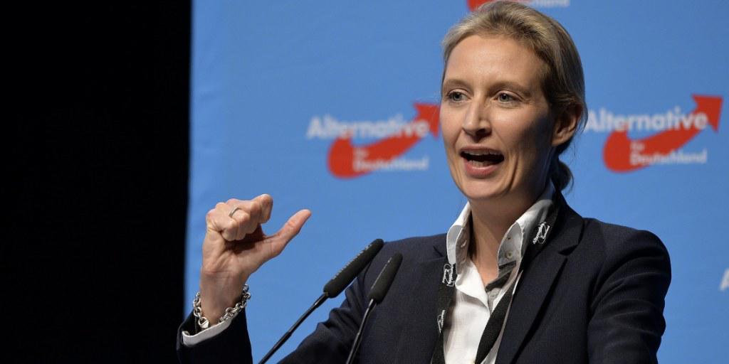 Alice Weidel am Parteitag der Alternative für Deutschland, an dem sie zur Spitzenkandidatin der rechtspopulistischen Partei wurde. Die 38-jährige Ökonomin hat auch ein Standbein in der Schweiz: Sie ist in Biel gemeldet. (Archivbild)