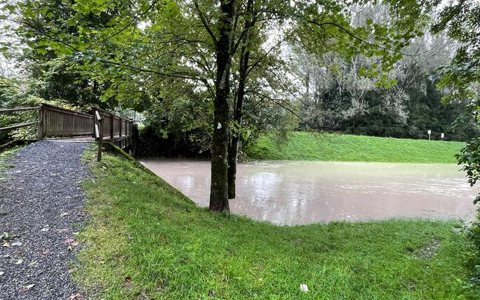 Hochwasser Rhein und Kanal (28.08.2023)