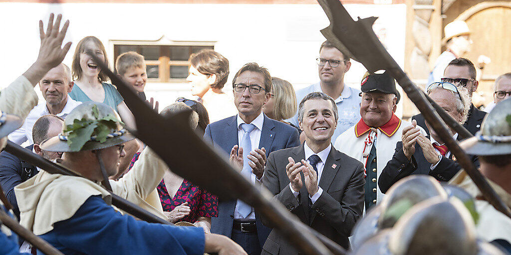 Bundesrat Ignazio Cassis besucht die Gedenkfeier zur Schlacht von Sempach. Bundesrat Ignazio Cassis besucht die Gedenkfeier zur Schlacht von Sempach.
